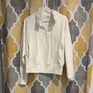 Old Navy White Half-Zip Hooded Pullover